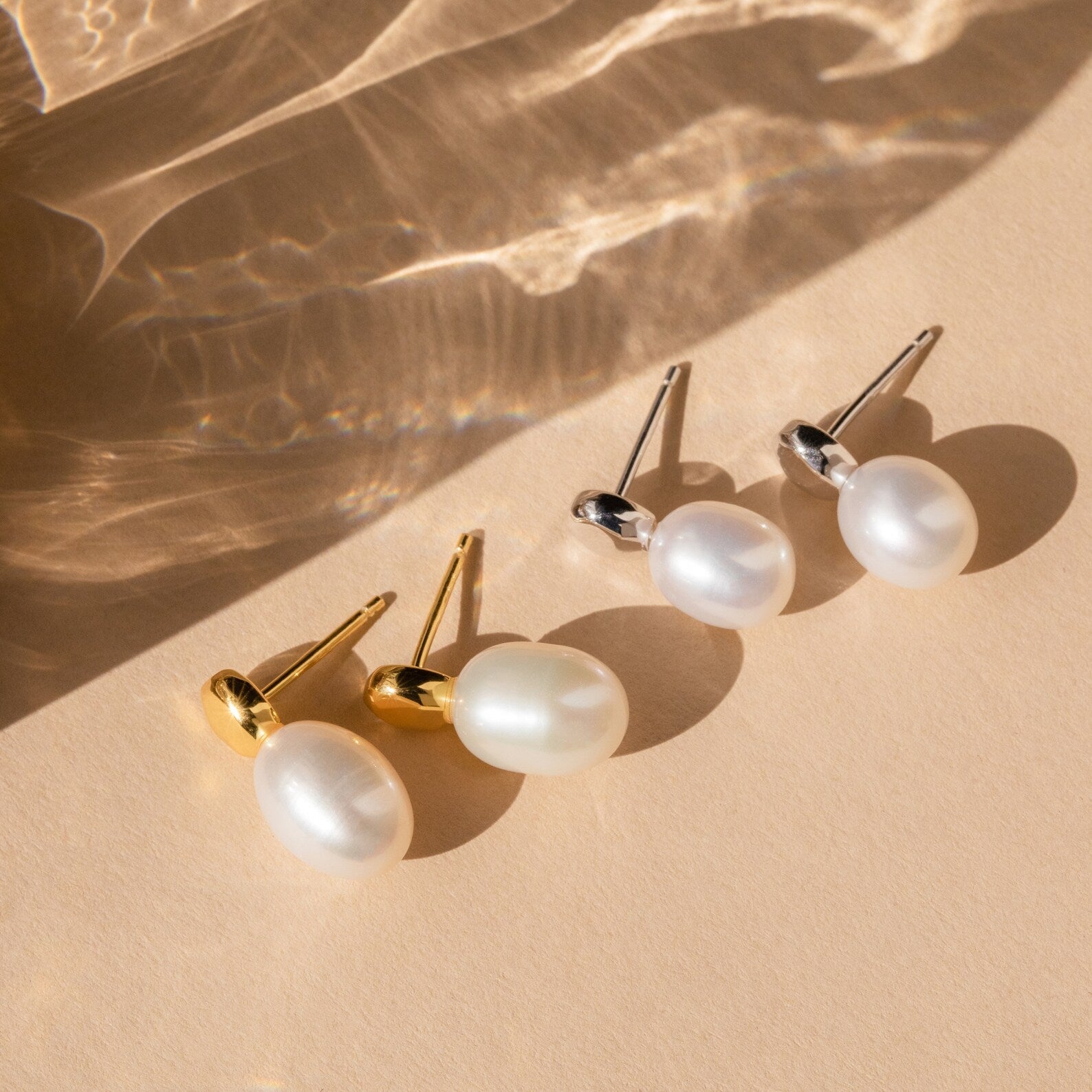 Glamour Elevated: Pearl Gemstone Drop Earrings